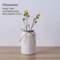 Elegant white ribbed ceramic vase with twine bow, 16cm tall for home decor accents. - Large (16cm)