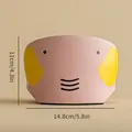 Roze olifant keramische kattenbak met antislipbodem, breedte 14,8 cm - Olifant Stijl / Food Grade Keramische Kom / Roze