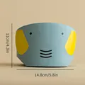 Keramieken kattenbak in olifantvorm met ergonomische nekbescherming, lichtblauw - Olifant Stijl / Universele Huisdierbak / Blauw