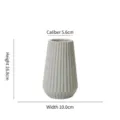 White ribbed ceramic flower vase for home decor, dimensions 16.8cm height and 10cm width - Lingyun Style