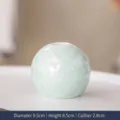 Light green spherical ceramic vase with crystalline glaze, 9.5cm diameter - Light Green White Floral Sphere / Diameter 9.5cm x Height 8.5cm x Caliber 2.8cm