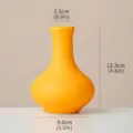 Vase à fleurs en céramique jaune vif minimaliste pour décoration moderne 12.3cm - Jaune vif
