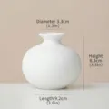 Petit vase moderne en céramique blanche pour composition florale et décoration de table épurée - Blanc