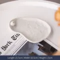 Bandeja de cerámica blanca irregular para joyas y soporte para varitas de incienso - Riñón / Con Soporte de Incienso / Blanco