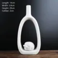 Ornamento moderno per vaso in ceramica bianca con statuetta di maiale creativa - High zodiac sign pig