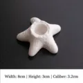 White ceramic starfish candle holder with 3.2cm caliber - Starfish Style / Pure White