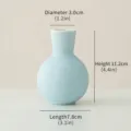 Jarrón de cerámica mate azul claro estilo Morandi para una decoración de hogar - 7.8x11.2cm / Azul claro