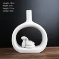 Vaso moderno in ceramica bianca zodiaco serpente per decorazioni domestiche minimali - Short zodiac snake