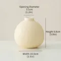 Jarrón de cerámica mate crema Morandi con dimensiones de 10 cm - 10.0x9.8cm / Amarillo Crema