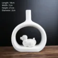 Vaso moderno in ceramica bianca con cane dello zodiaco per decorazioni domestiche - Dwarf zodiac dog
