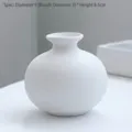Minimalistische kleine runde weiße Keramik Blumenvase für moderne Tischdekoration - Yuandian su yao white / 直径9cm x 高8.5cm