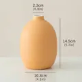Moderne matte Morandi orange Keramikvase mit Maßen 14,5cm x 10,3cm für die Wohndekoration - 10.3x14.5cm / Orange-Gelb