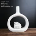 Vaso in ceramica bianca con statuina del drago dello zodiaco per la casa - Short zodiac dragon