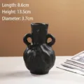 Vase en céramique noire texturée de style nordique moderne pour décoration élégante - M / Noir