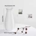 Vase en céramique blanche minimaliste pour fleurs séchées, hauteur 28 cm, silhouette élégante - Floral Rose / 口径9cmx高28cmx底径7cm