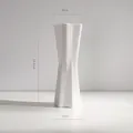 Modern minimalist white ceramic geometric vase for home decor, size 9x24.6x8 cm - Hexagonal Geometric Style (Large)