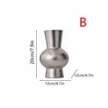 Vase en céramique argent mat élégant variante B, hauteur 20cm pour décoration maison - Argent Dépoli / L