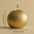 Große goldene gehammerte Kugelkeramikvase, Größe 15,5x13,5 cm - L / Gold