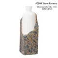 Wabi-sabi style ceramic flower vase with blue stone texture finish and white matte neck - Stone Texture High Style / 27cm