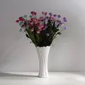 Jarrón de cerámica blanco minimalista moderno con rosas artificiales para decoración - Hoja Verde