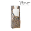Modern Wabi-sabi ceramic vase with stone texture rectangular base for home decor - Stone Texture Medium Style / 21.5cm
