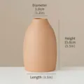 Jarrón de cerámica color melocotón mate minimalista con dimensiones para decoración - Estilo Redondeado Naranja Albaricoque Mate