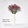 Μοντέρνο λευκό κεραμικό βάζο λουλουδιών 22cm με κομψή διακόσμηση από μωβ αποξηραμένα λουλούδια - Στυλ Yu (Ύψος 22cm/Διάμετρος 7cm)