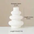 Jarrón de cerámica blanca moderno y minimalista con diseño ondulado para decoración - Estilo de Ondas en Capas Blanco Mate