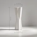 Modern white geometric ceramic flower vase with 21cm height for minimalist decor - Geometric Polygonal Style (Liuxing)
