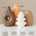 Matte ceramic vase set with four unique shapes and earth-tone colors for home decor - 4-Piece Creative Ceramic Vase Set