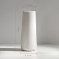 Elegant modern white ceramic flower vase for home decor, height 22cm minimalist design - Tapered Conical Style (Chixiao)