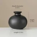 Small black textured ceramic vase with dimensions 9x8.5cm for home decor - Single Piece (9x8.5cm) / Dot Matte Black