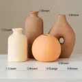 Modern minimalist matte ceramic vase set in earth tones for home decor and styling - 4-Piece Nordic Matte Texture Vase Set
