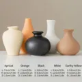 Modern minimalist ceramic vase set in 5 earth tones and unique shapes - 5-Piece Color Set 2 / 5 Pieces Pack