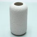 Minimalistische moderne witte keramische bloemenvaas met unieke gehamerde textuur voor - Wit (Groot)
