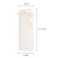 Elegant white ceramic vase with lace bow detail, height 24.4cm product size display - L