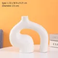 Modern minimalist white ceramic vase for home office decor 22x8x21cm abstract design - Baoyue Style / L / White