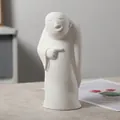 Minimalist white ceramic monk shaped character vase for modern home decoration - Zen Monk Style (Bo-Small)
