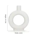 Jarrón nórdico minimalista de cerámica blanca, acabado mate bizcocho, de 19,7x16cm - M / Blanco Roto