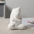 Minimalist white ceramic cute character vase ornament for modern home decoration - Zen Monk Style (Zhong-Large)