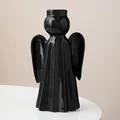 Modern minimalist glossy black ceramic angel vase variant for creative home decoration - Large (W 12.5cm/H 22.5cm) / Black