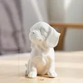 Figura de cachorro de cerámica blanca decoración del hogar, altura 12,8 cm y ancho 7,6 cm - Pug / 7.6x12.8cm