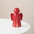 Modern minimalist red ceramic angel vase for elegant home decor and artistic desktop display - Small (W 8.7cm/H 13.5cm) / Red