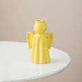 Minimalist angel-shaped ceramic vase ornament in a vibrant glossy yellow finish - Small (W 8.7cm/H 13.5cm) / Yellow