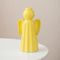 Minimalist yellow angel shaped ceramic vase for modern home decor and desktop display - Medium (W 11.0cm/H 20.0cm) / Yellow