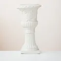 Elegant white Roman pillar vase for home decor and floral arrangements - Large-White