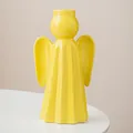 Modern yellow ceramic angel vase with a glossy finish for home table decoration - Large (W 12.5cm/H 22.5cm) / Yellow