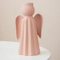 Modern minimalist pink angel shaped ceramic vase for decorative home centerpieces - Large (W 12.5cm/H 22.5cm) / Pink