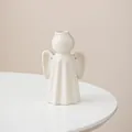 Minimalist white ceramic angel vase figurine with a glossy finish for modern home decor - Small (W 8.7cm/H 13.5cm) / Off-white Polka Dot