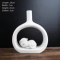Vaso moderno in ceramica bianca con figurina creativa di scimmia dello zodiaco - Short zodiac monkey